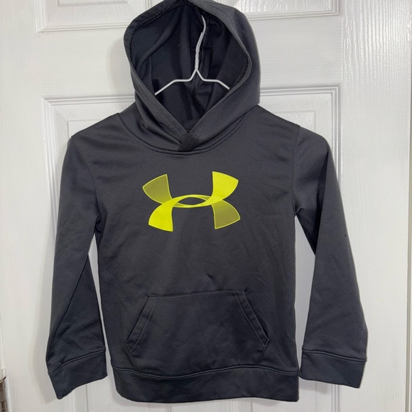 Under Armour Other - Under Armour Kids Hoodie - Charcoal with Neon Yellow Logo